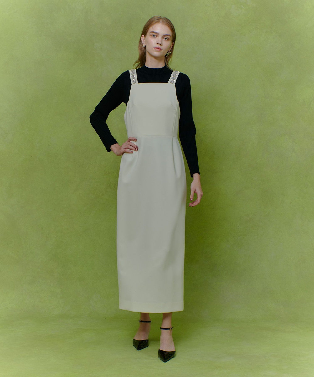 LOULOU WILLOUGHBY 【LOULOU WILLOUGHBY】ビジュージャンパースカート アイボリー (04)