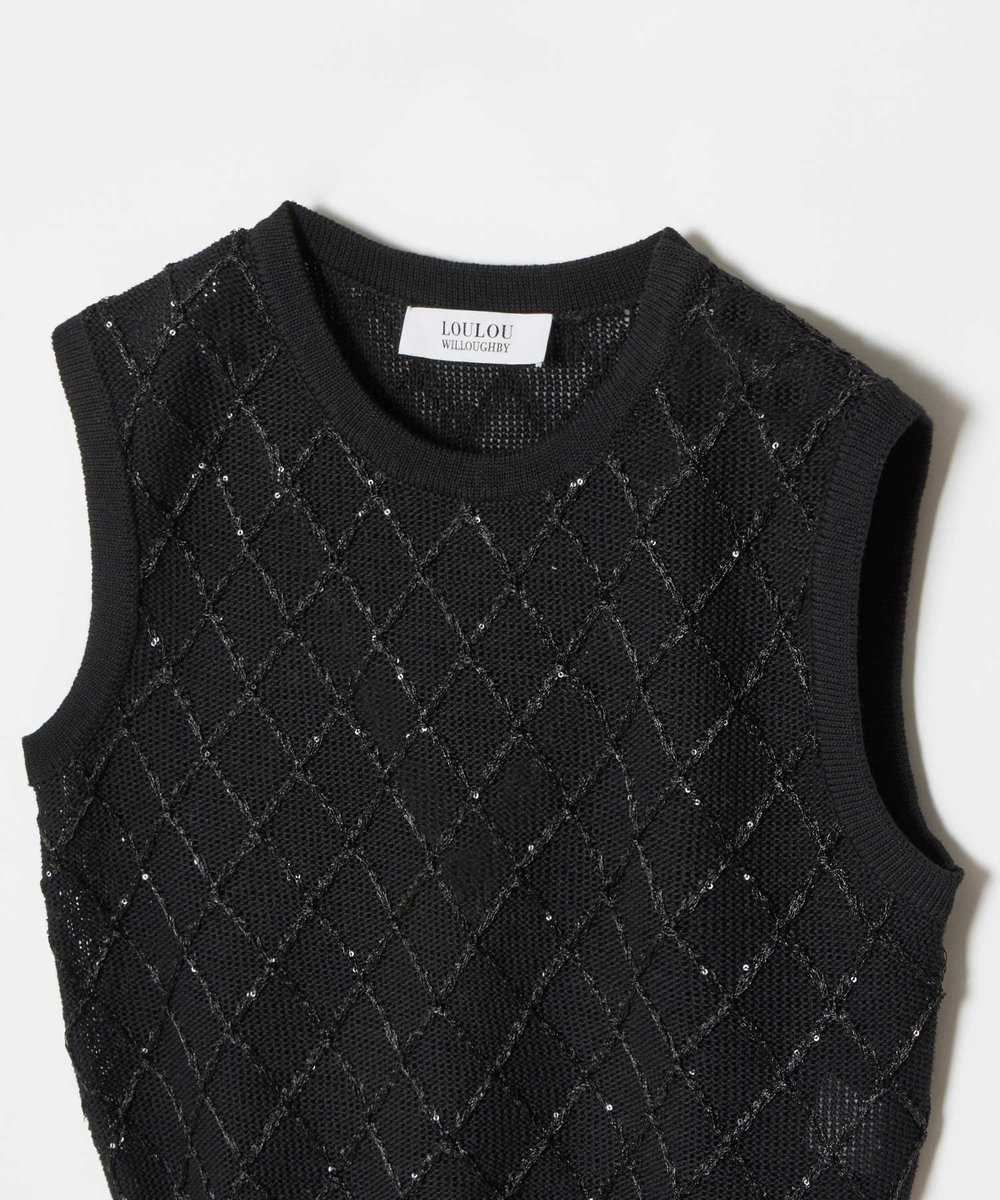LOULOU WILLOUGHBY 【LOULOU WILLOUGHBY】シークインエンブロイダリープルオーバー ブラック (95)