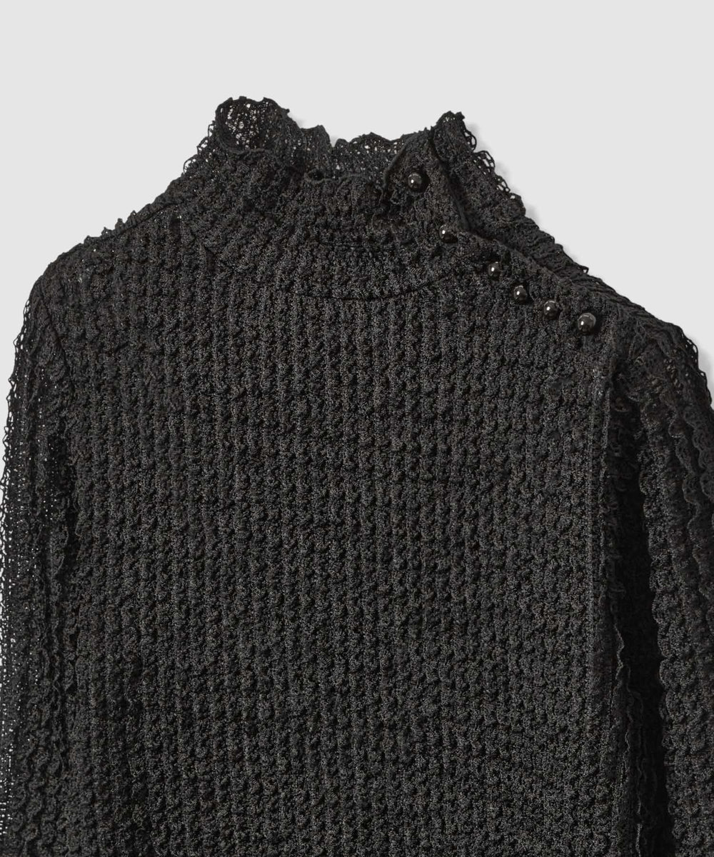 LOULOU WILLOUGHBY 【LOULOU WILLOUGHBY】ティアードラッセルプルオーバー ブラック (95)