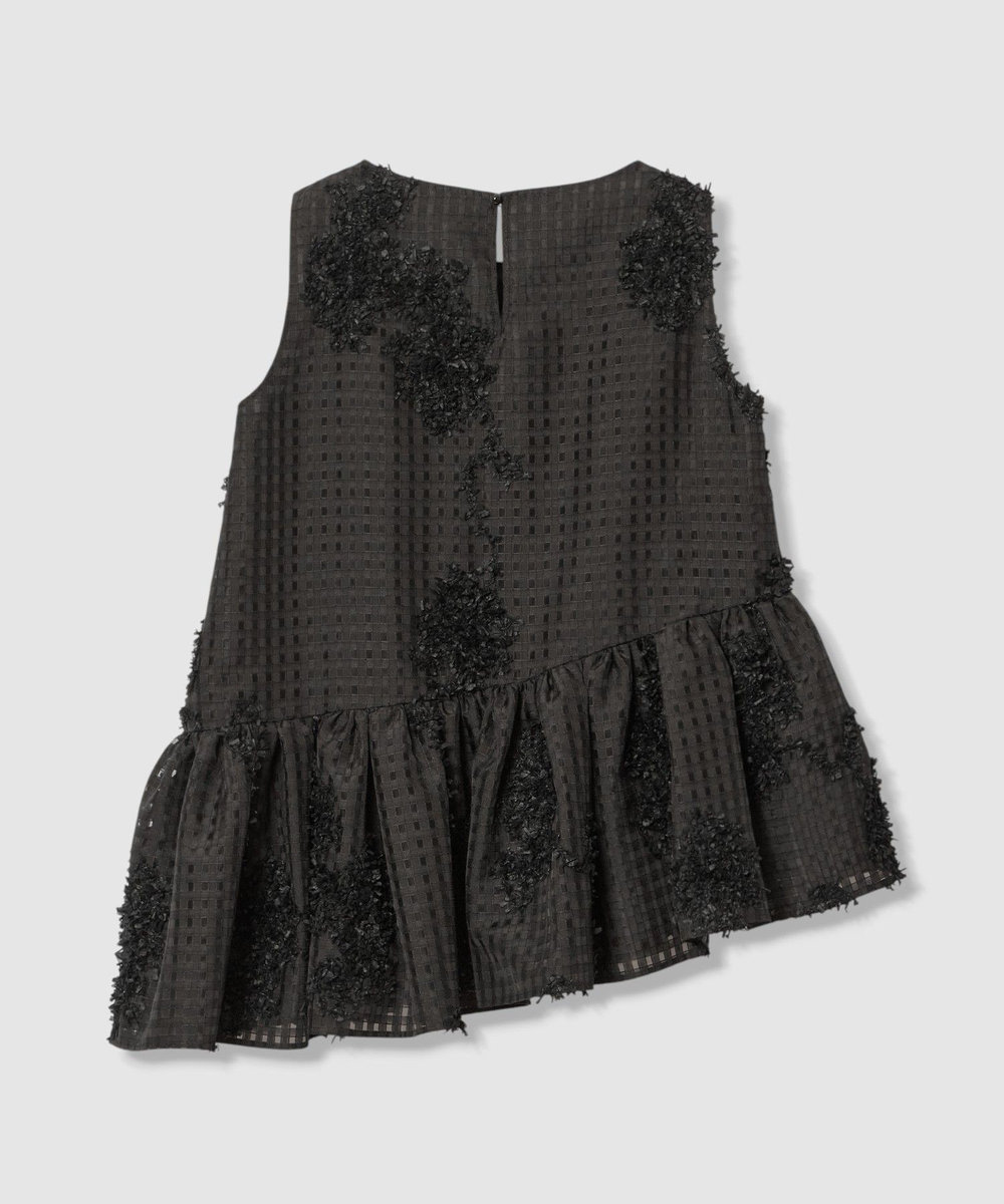 LOULOU WILLOUGHBY 【LOULOU WILLOUGHBY】シアーチェックパピヨンブラウス ブラック系 (98)