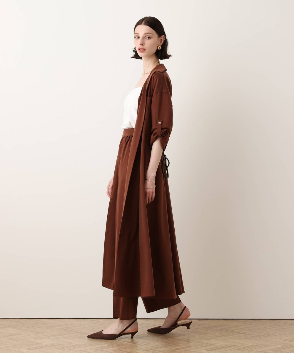 allureville フィブリルストレッチシャツワンピース ブラウン (81)