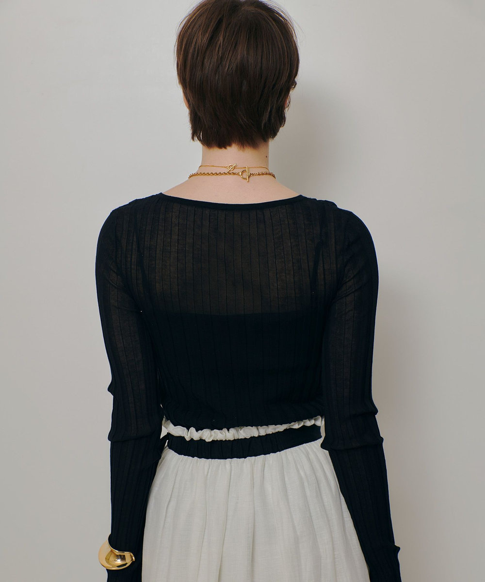 allureville シアーリブプルオーバー ブラック (95)