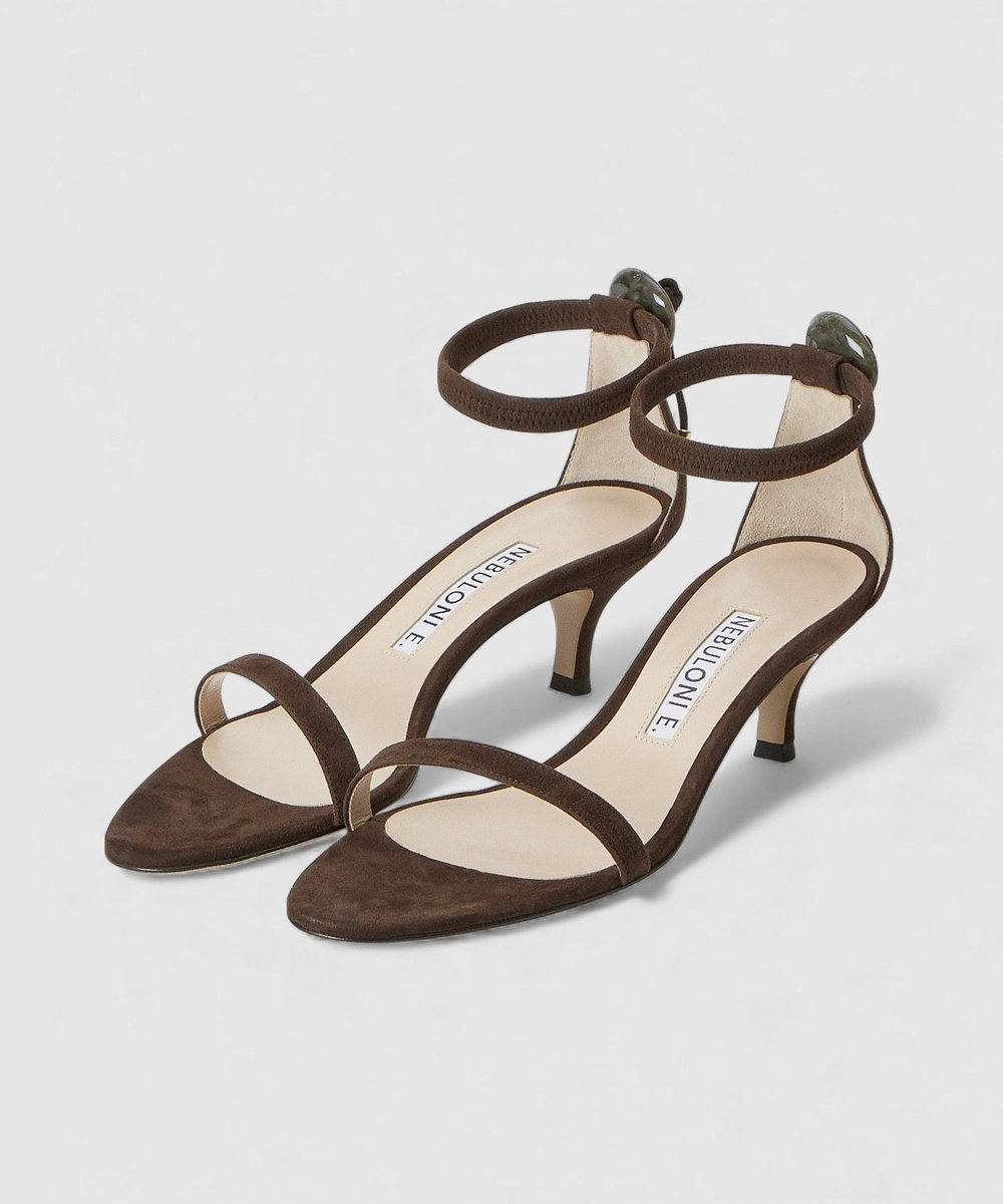 buying 【NEBULONI E.(ネブローニ)】STONE BAR SANDAL ダークブラウン (82)
