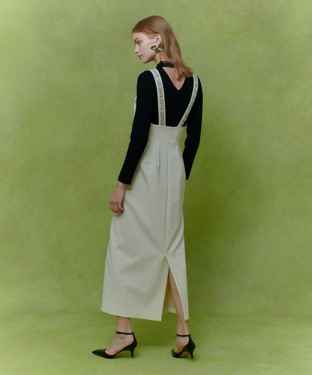 LOULOU WILLOUGHBY 【LOULOU WILLOUGHBY】ビジュージャンパースカート アイボリー (04)