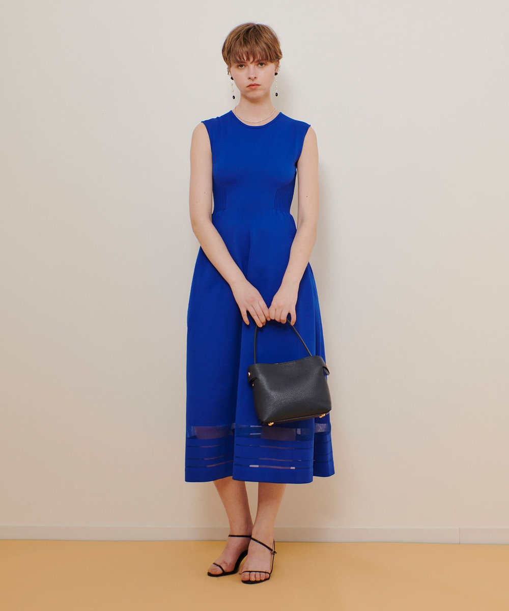 allureville ◇ウエストマークリブワンピース ブルー (61)