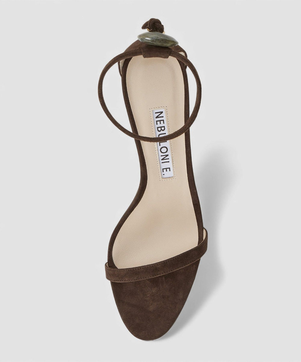 buying 【NEBULONI E.(ネブローニ)】STONE BAR SANDAL ダークブラウン (82)