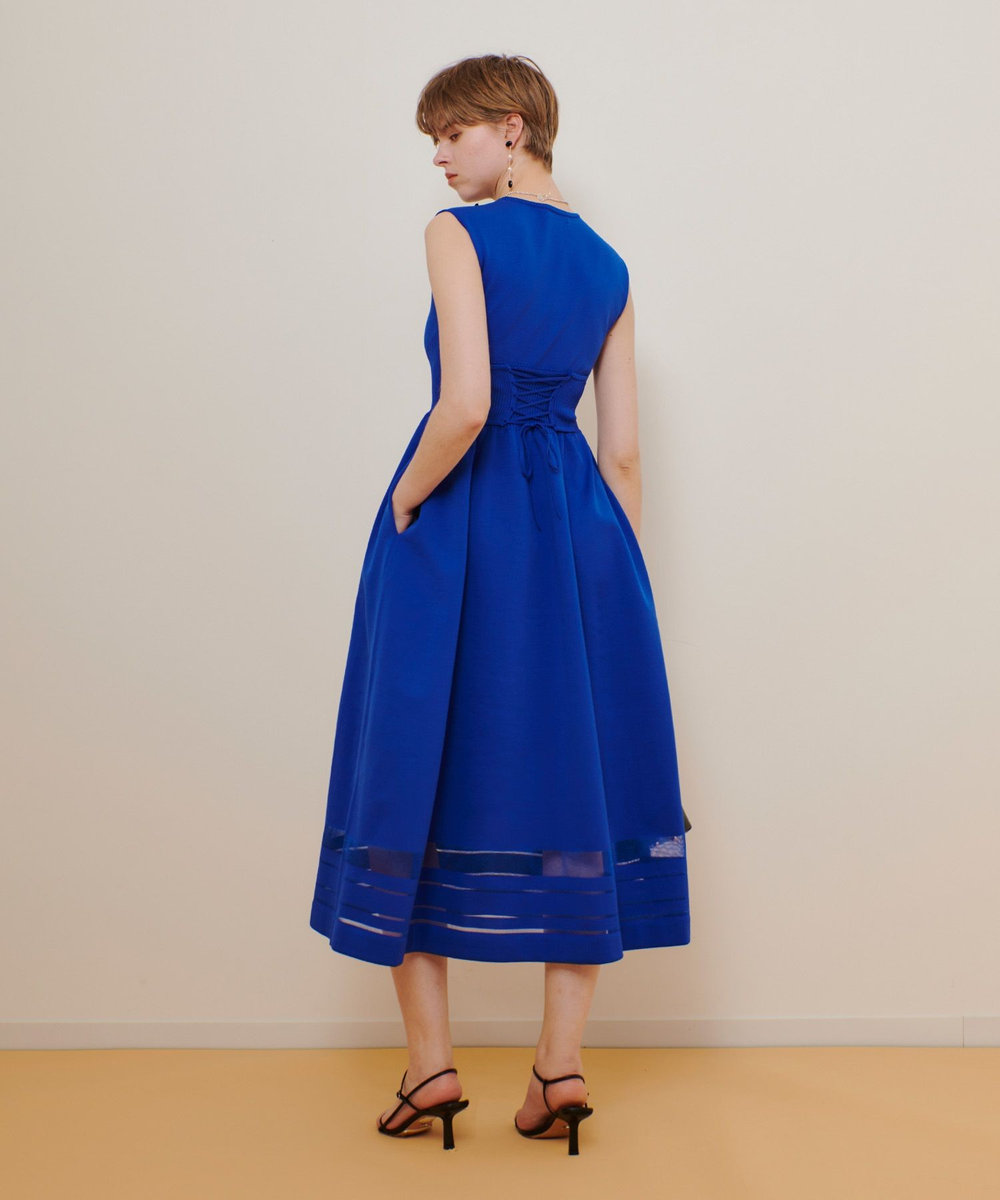 allureville ◇ウエストマークリブワンピース ブルー (61)