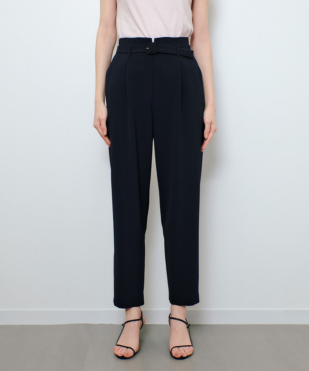 ダブルクロスベルト付タックパンツ|allureville OFFICIAL SITE