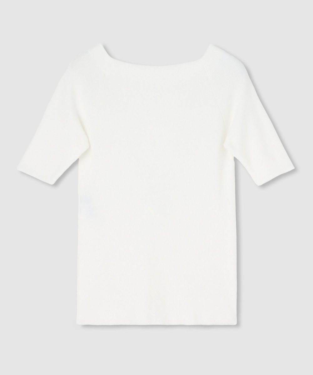 allureville ◇ 2WAY ネック5分袖プルオーバー オフホワイト (02)