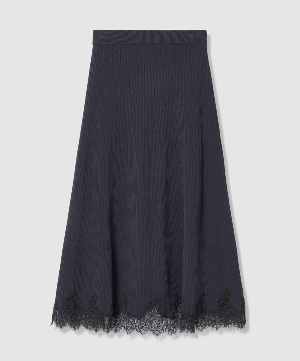 allureville レースドッキングニットスカート ネイビー (65)