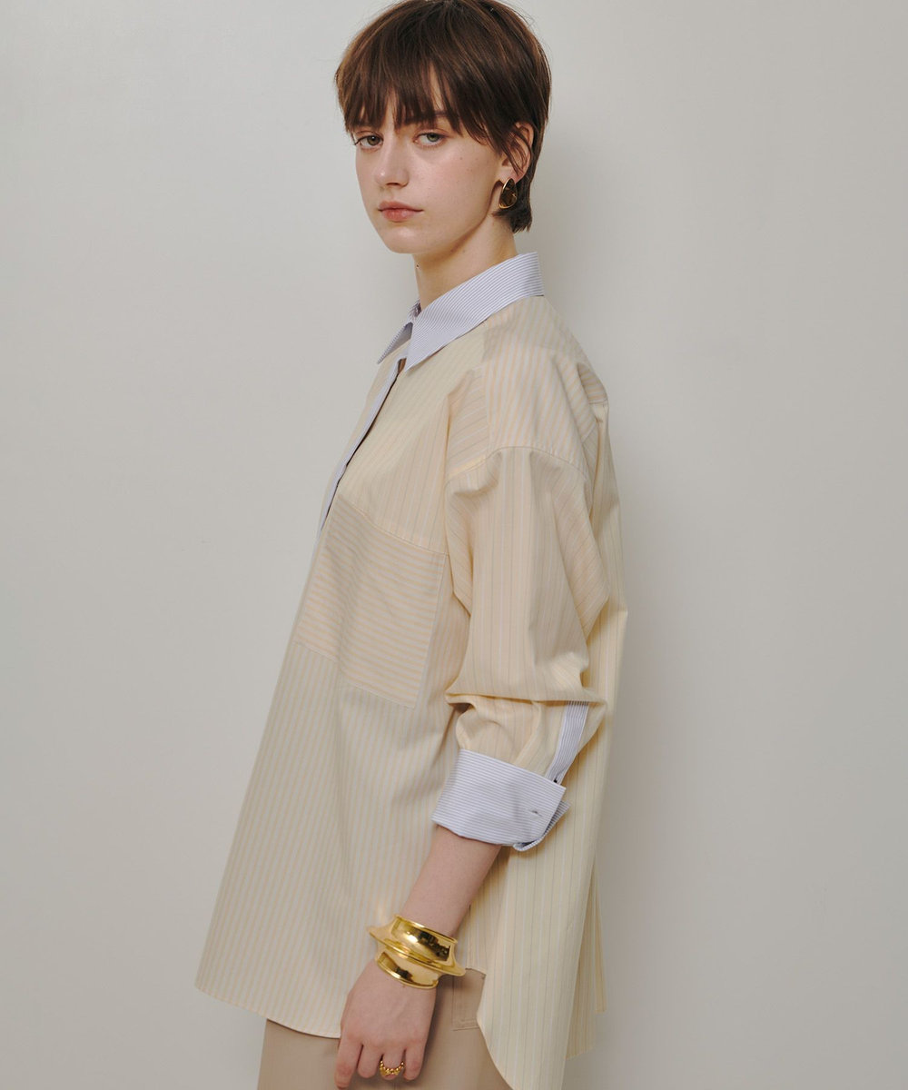 allureville 【WEB・一部店舗別注】クレイジーストライプシャツ イエロー (21)