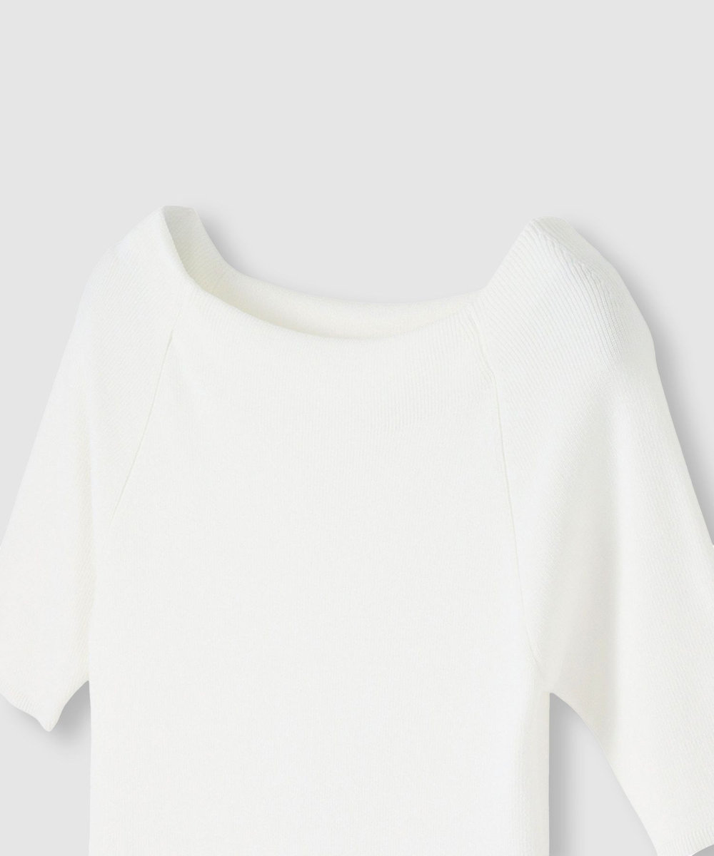 allureville ◇ 2WAY ネック5分袖プルオーバー オフホワイト (02)