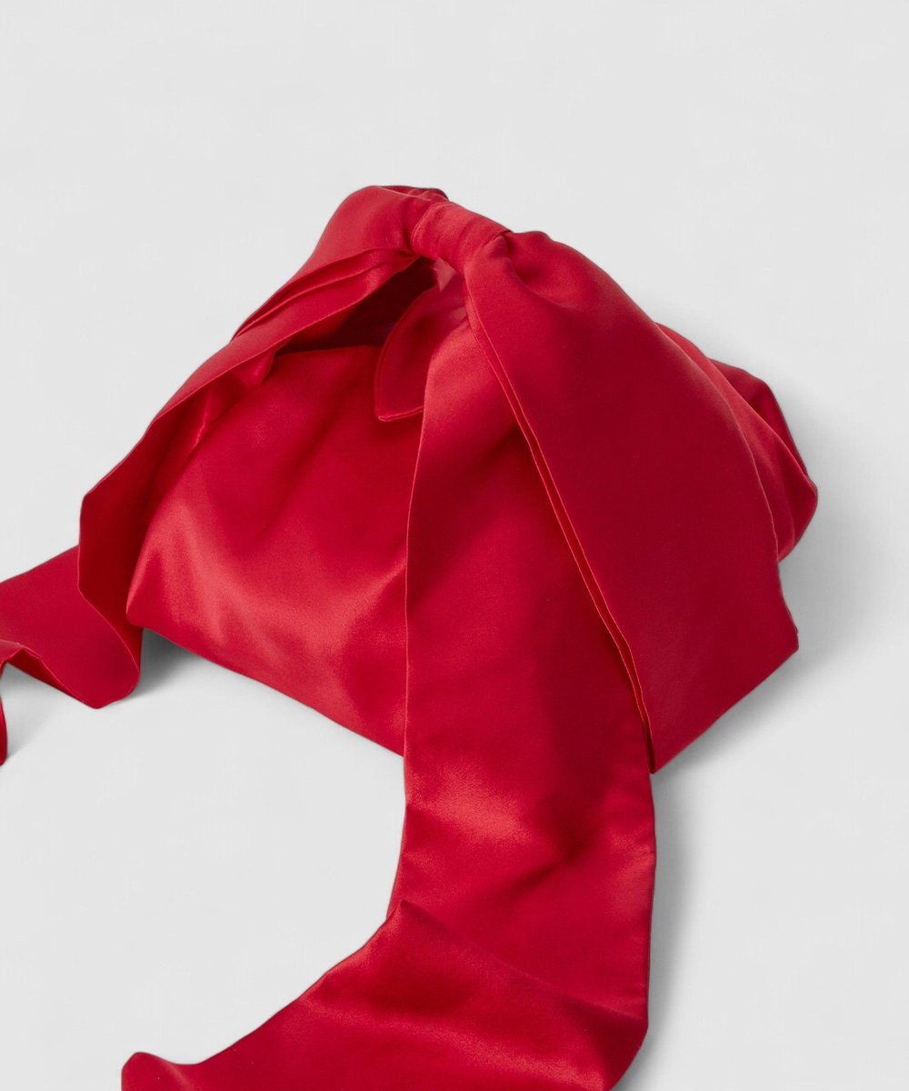 buying 【TENDRESSE STUDIO(テンドレッセ スタジオ)】BOW HANDLEハンドバッグ SMALL レッド (43)