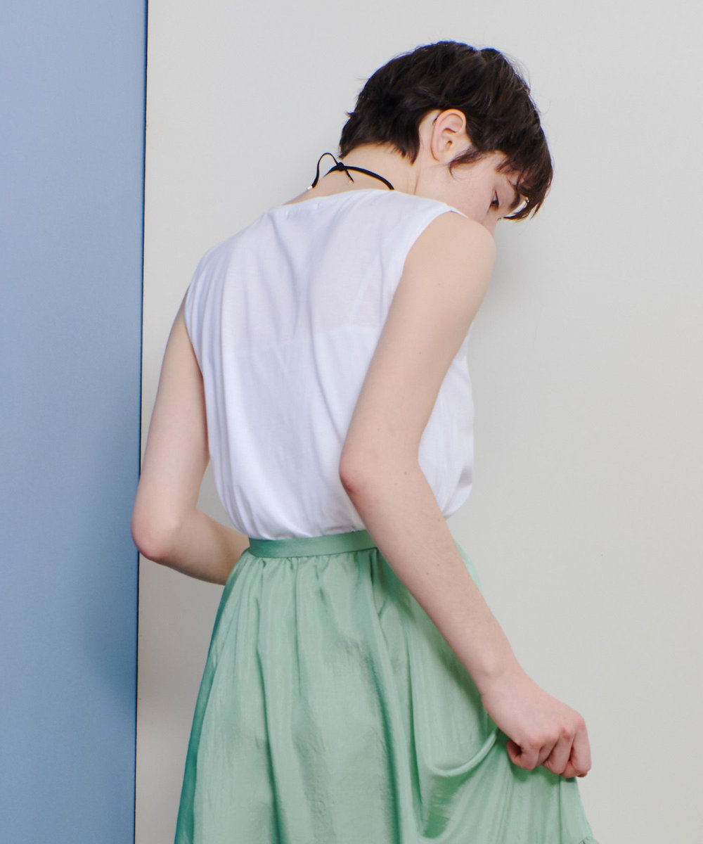 allureville サイドロゴノースリーブTシャツ ホワイト (01)