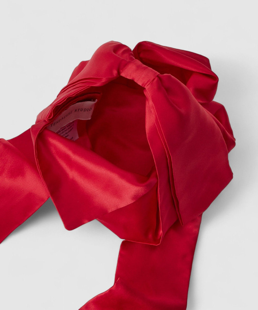 buying 【TENDRESSE STUDIO(テンドレッセ スタジオ)】BOW HANDLEハンドバッグ SMALL レッド (43)