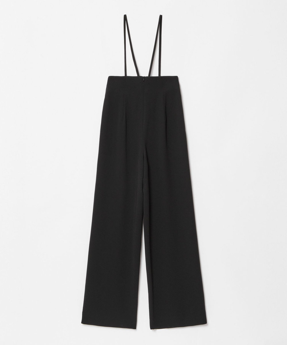 LOULOU WILLOUGHBY 【LOULOU WILLOUGHBY】ダブルクロスハイウエストサスペンダーパンツ ブラック (95)