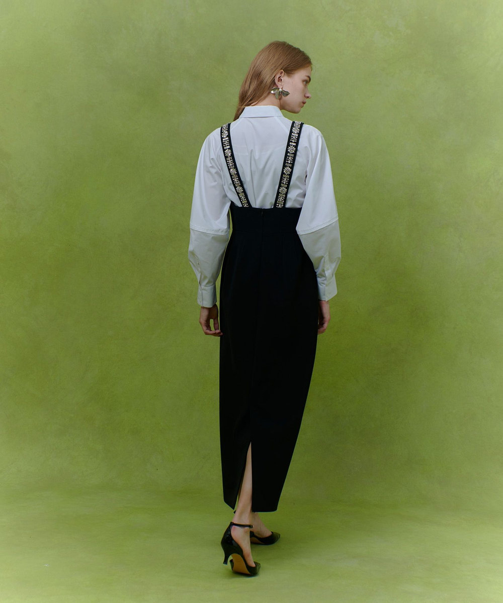 LOULOU WILLOUGHBY 【LOULOU WILLOUGHBY】ビジュージャンパースカート ブラック (95)