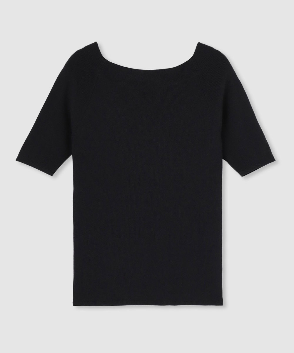 allureville ◇ 2WAY ネック5分袖プルオーバー ブラック (95)
