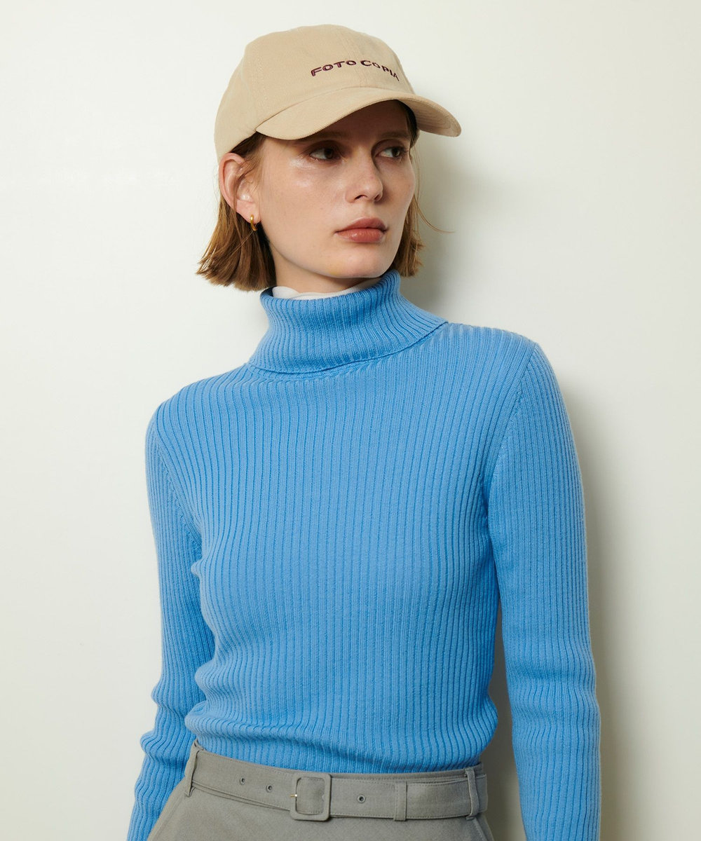 allureville 2WAYネックリブタートル サックス (63)