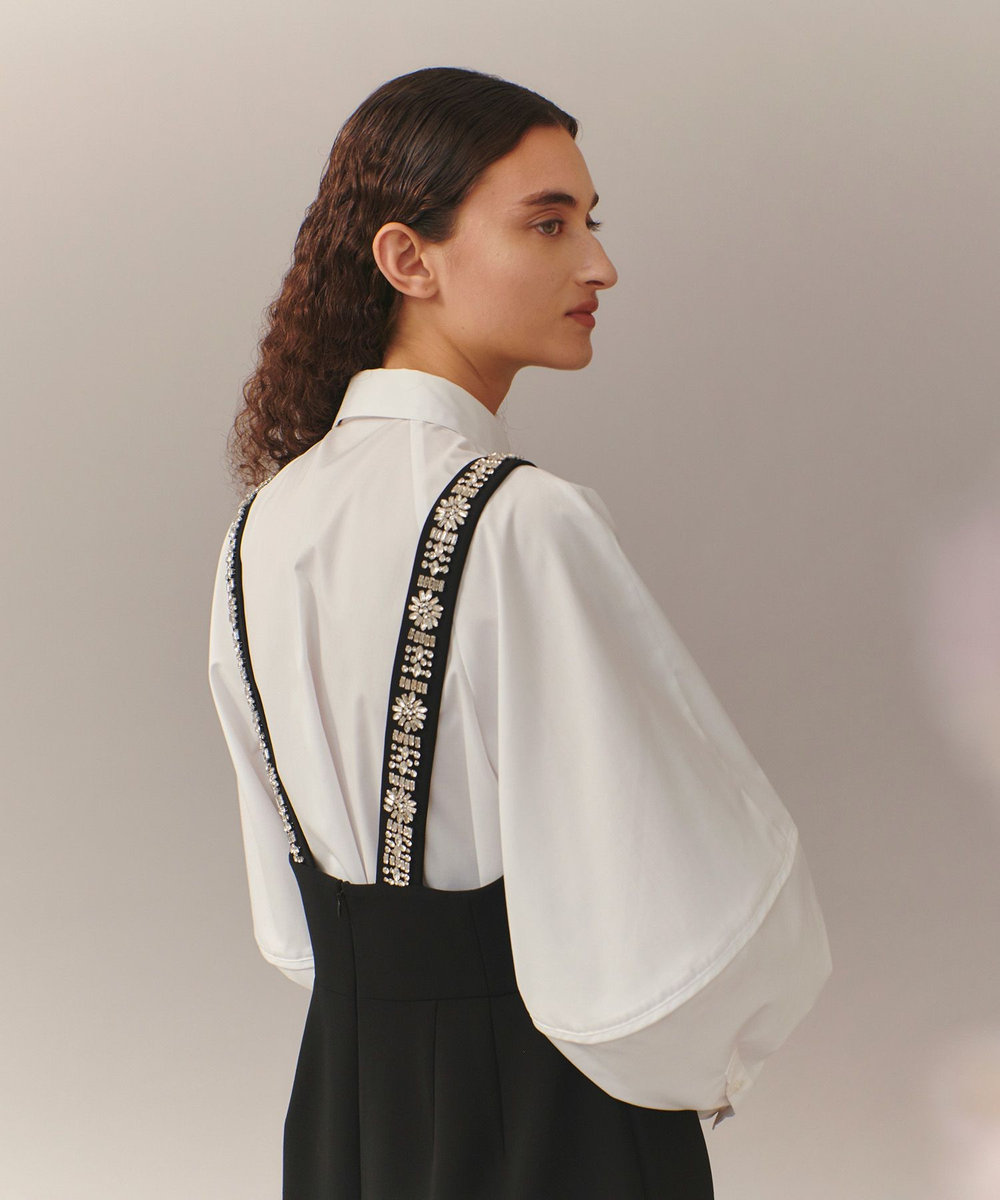 LOULOU WILLOUGHBY 【LOULOU WILLOUGHBY】ビジュージャンパースカート ブラック (95)