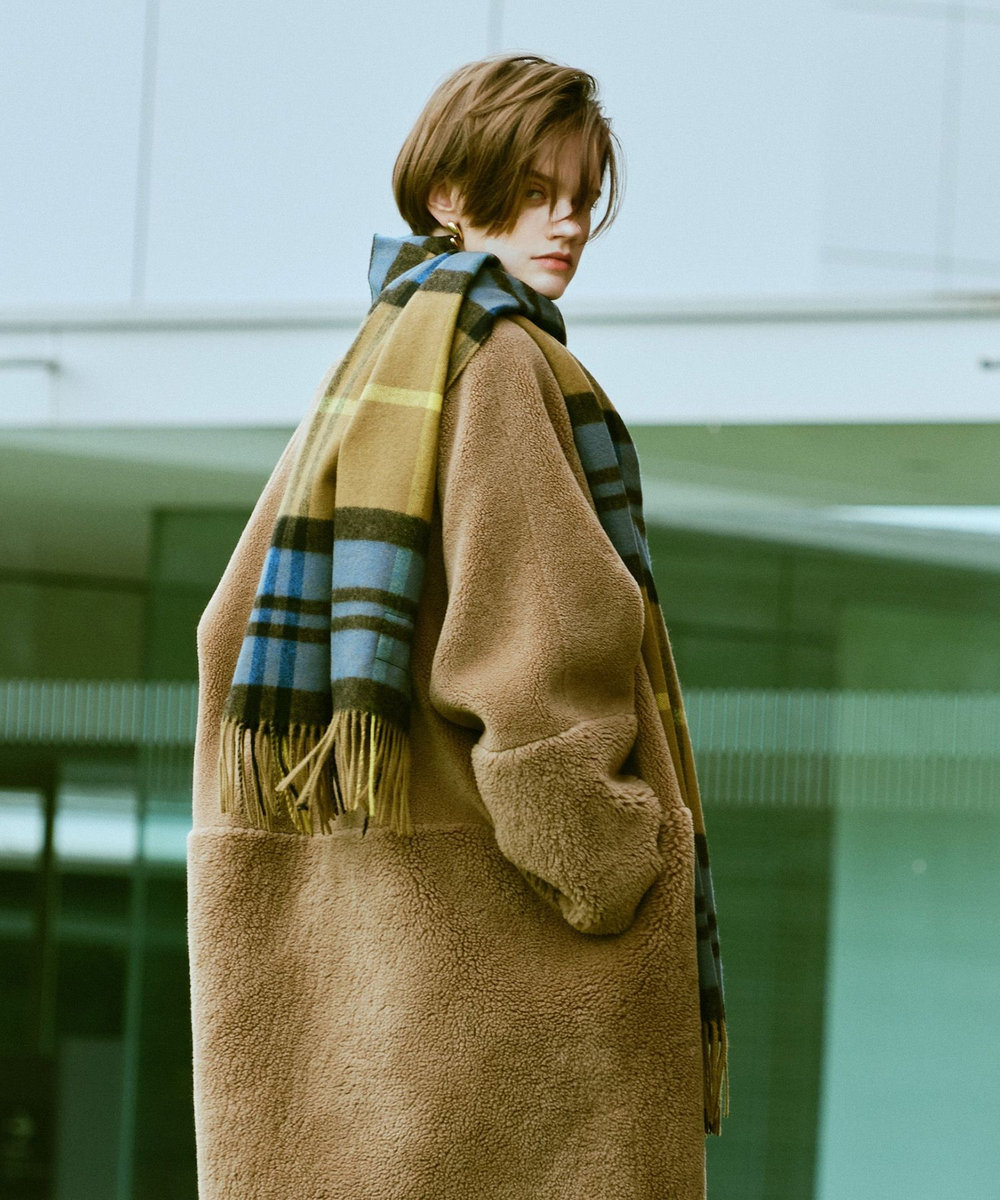 buying 【TWEEDMILL(ツィードミル)】 LAMBS WOOL STOLE カーキ系 (80)