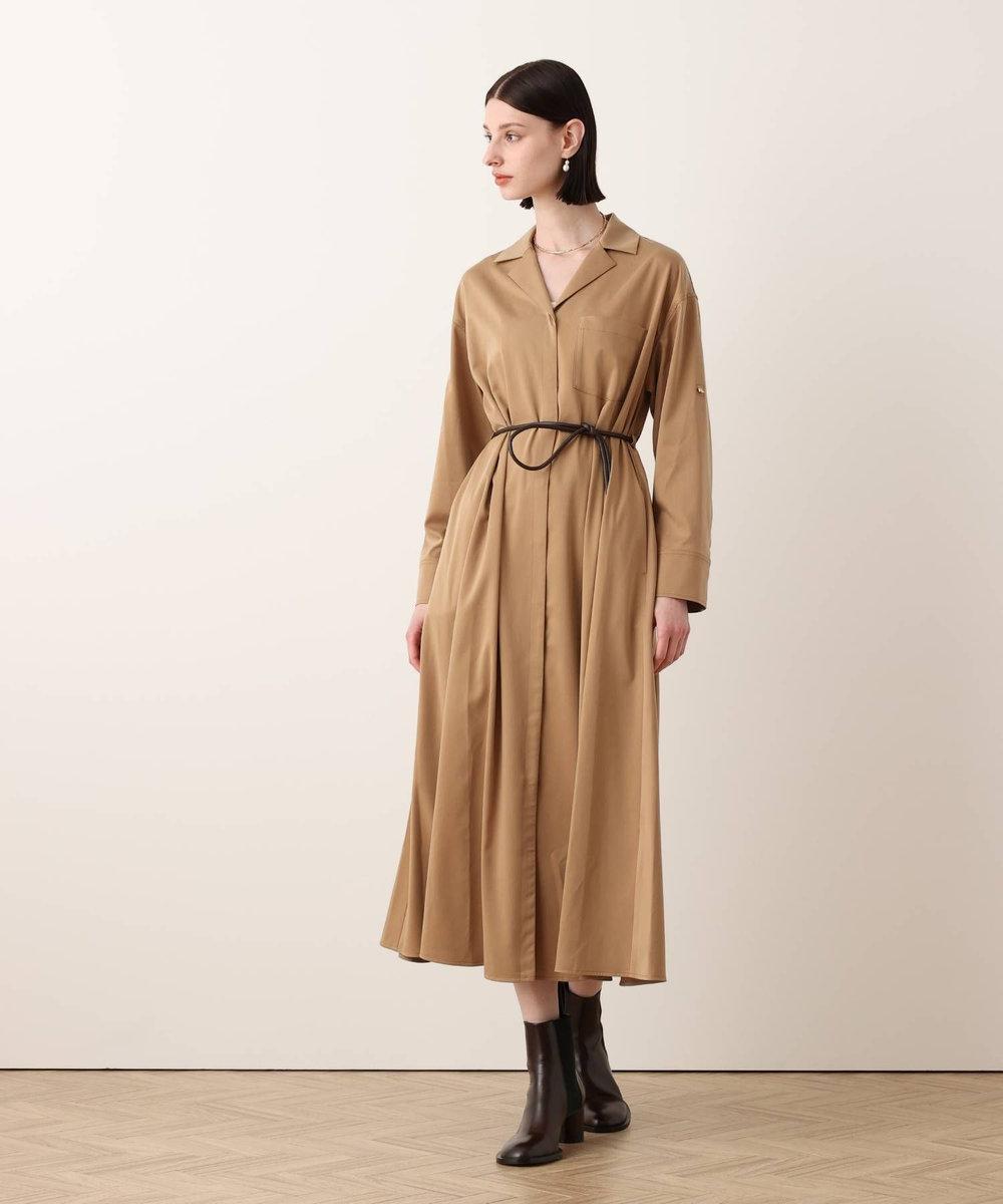 allureville フィブリルストレッチシャツワンピース キャメル (84)