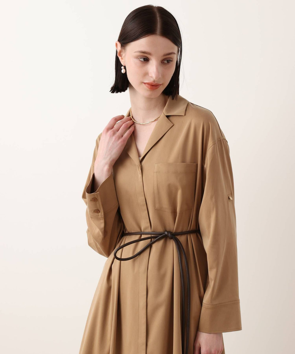 allureville フィブリルストレッチシャツワンピース キャメル (84)