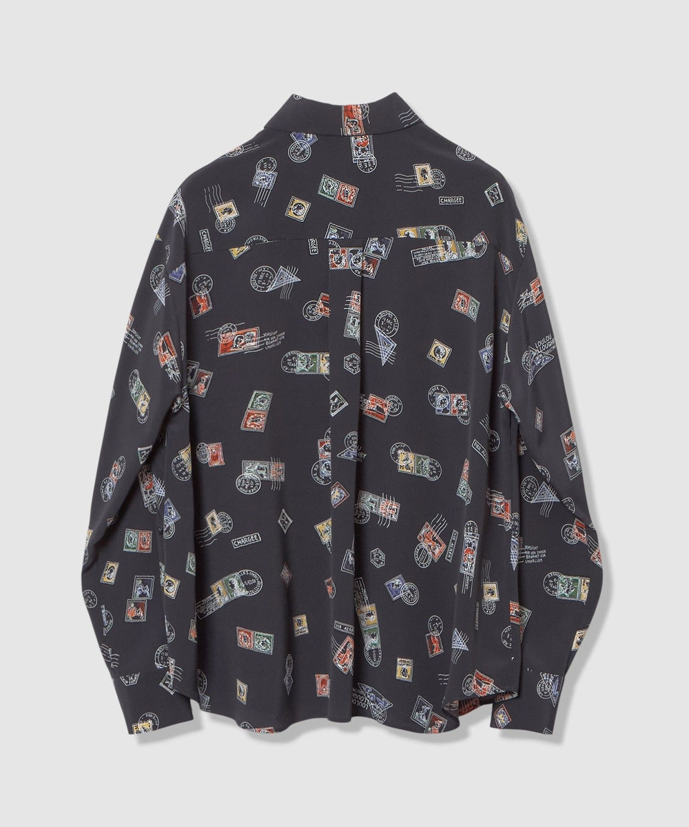 LOULOU WILLOUGHBY 【LOULOU WILLOUGHBY】レタープリントシャツブラウス ネイビー (65)