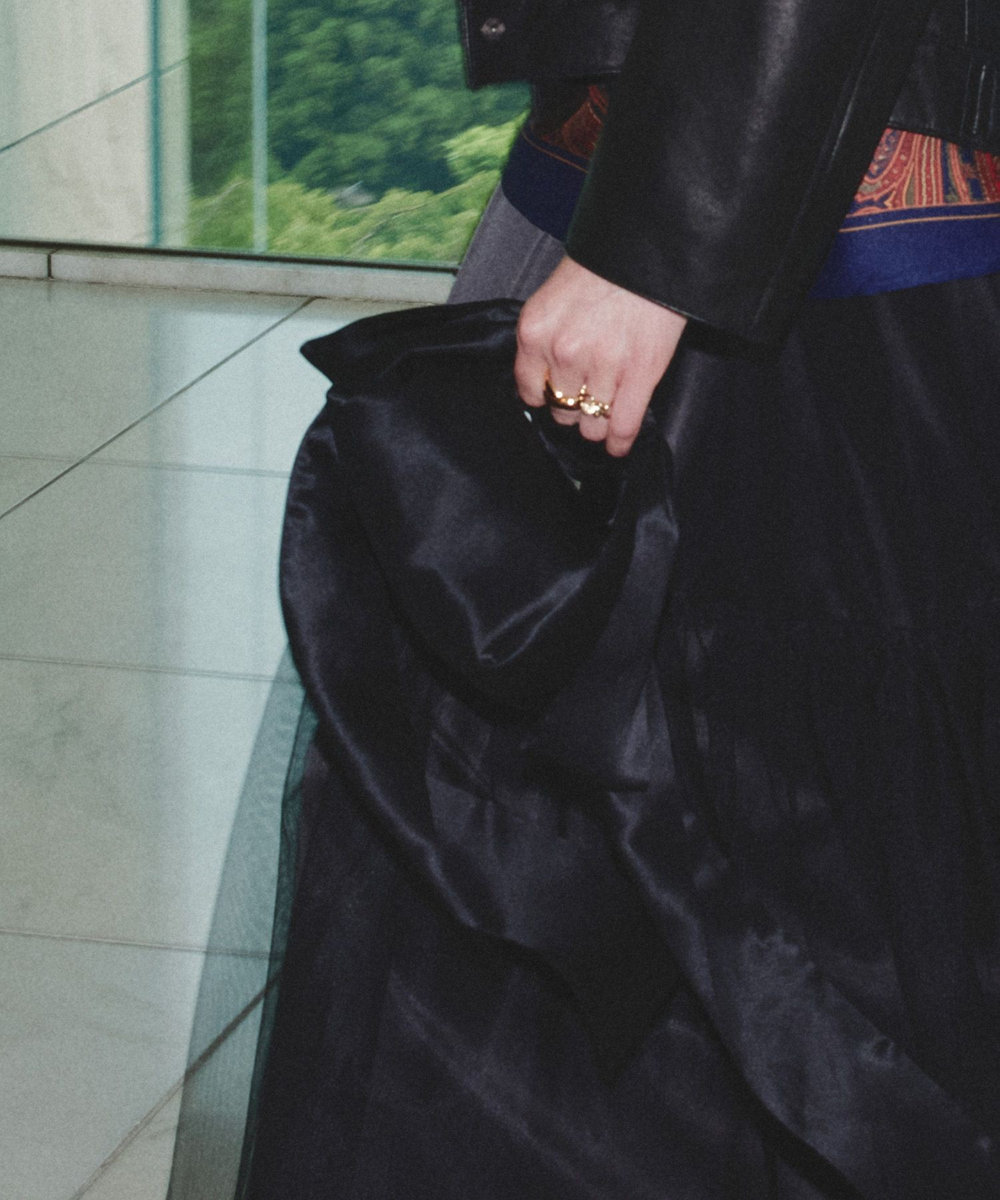 buying 【TENDRESSE STUDIO(テンドレッセ スタジオ)】BOW HANDLEハンドバッグ SMALL ブラック (95)