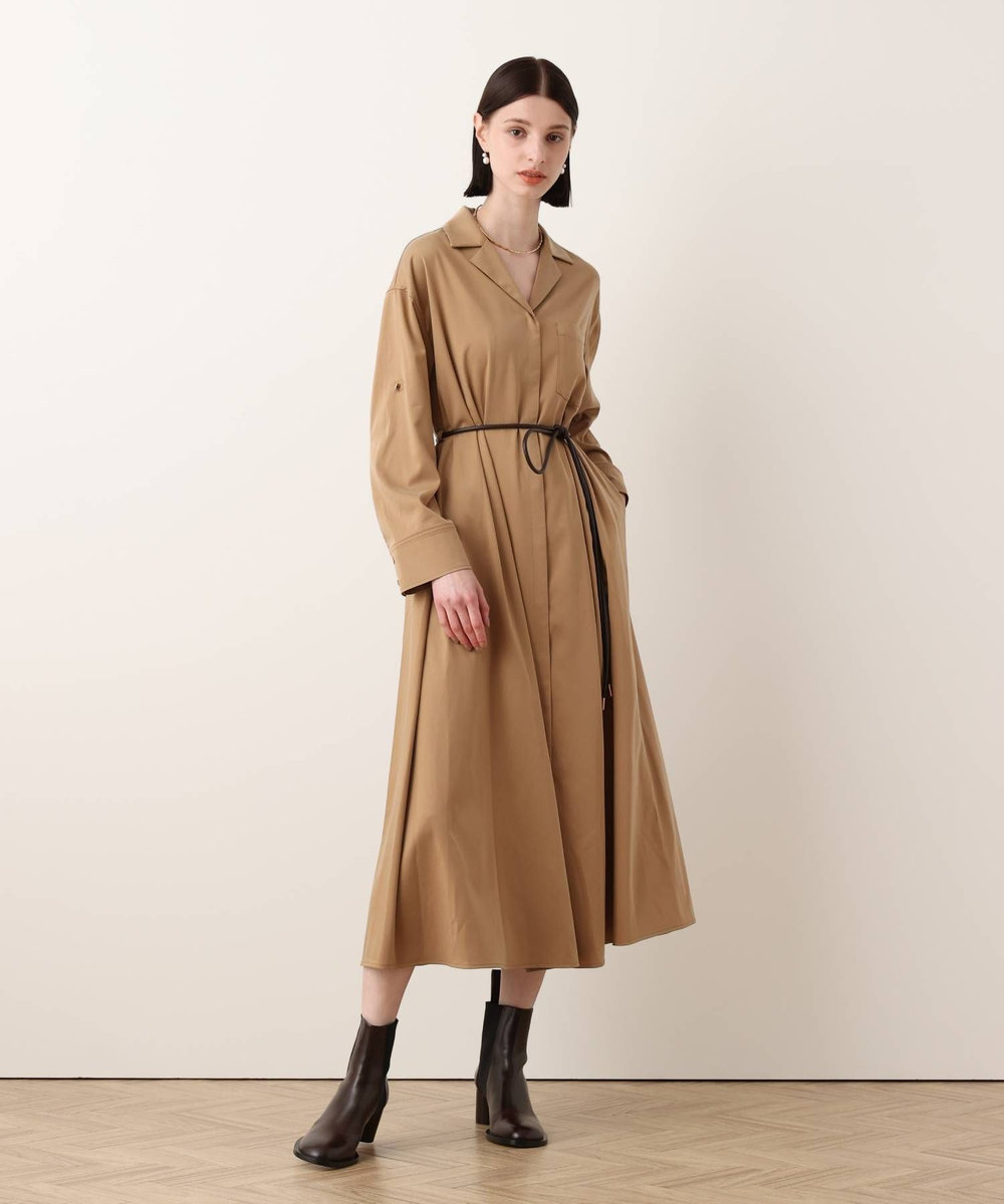 allureville フィブリルストレッチシャツワンピース キャメル (84)