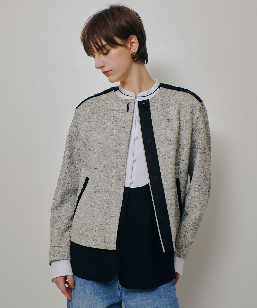 【美品】allureville ツイードノーカラージャケット ミックスツイードノーカラージャケット|allureville OFFICIAL SITE