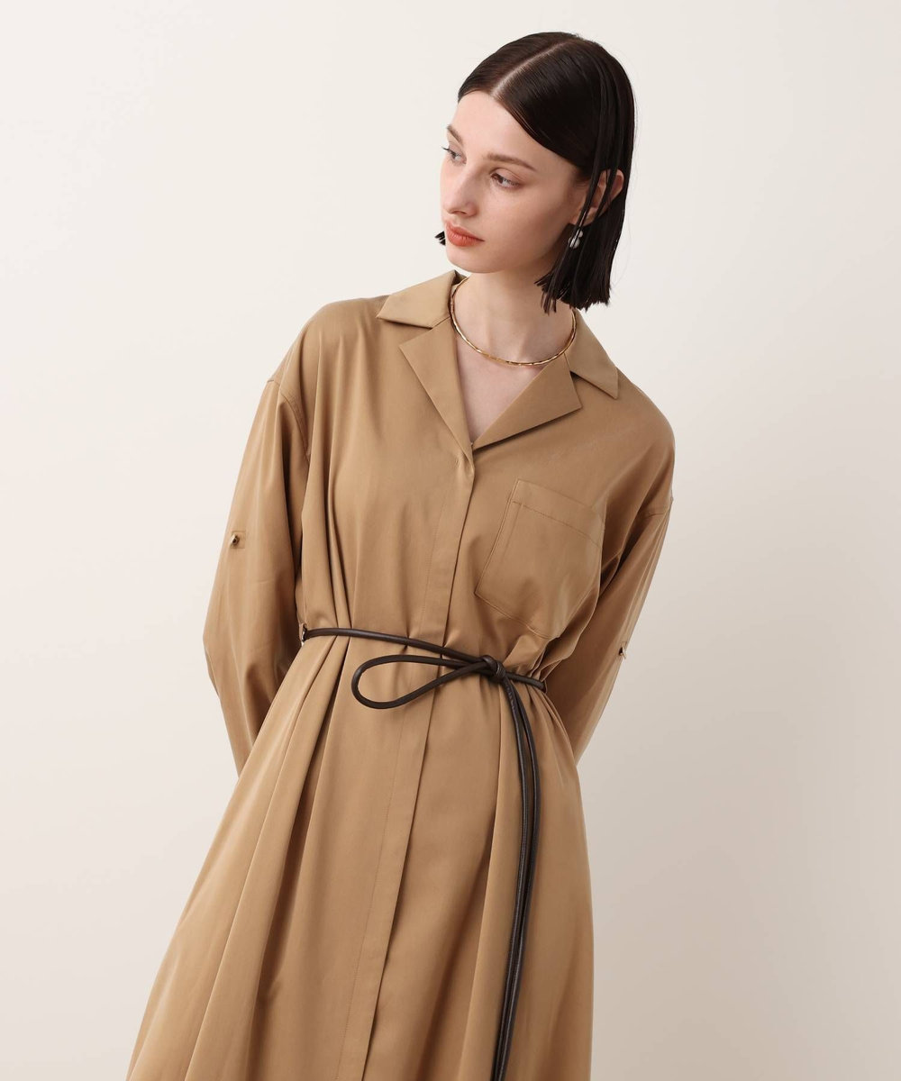 allureville フィブリルストレッチシャツワンピース キャメル (84)