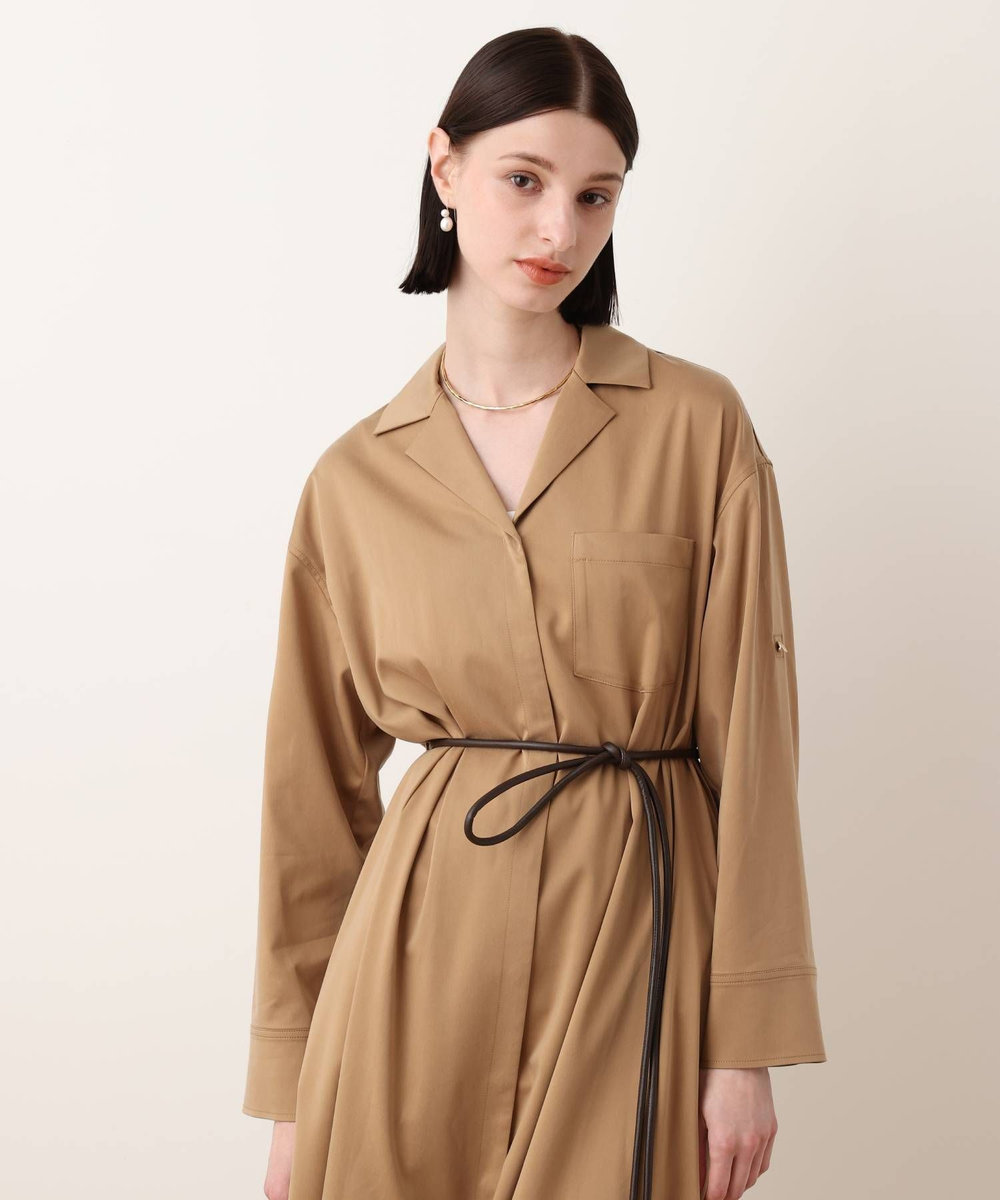 allureville フィブリルストレッチシャツワンピース キャメル (84)