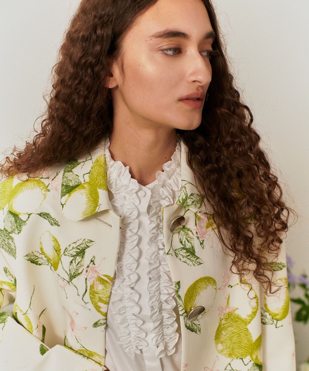 LOULOU WILLOUGHBY】RATTIレモン柄ステンカラーコート|allureville