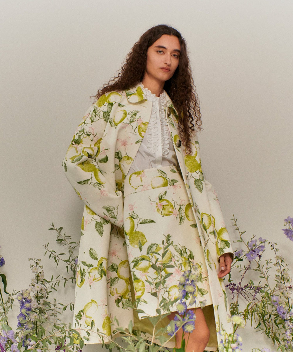 LOULOU WILLOUGHBY 【LOULOU WILLOUGHBY】RATTIレモン柄ステンカラーコート ホワイト系 (08)