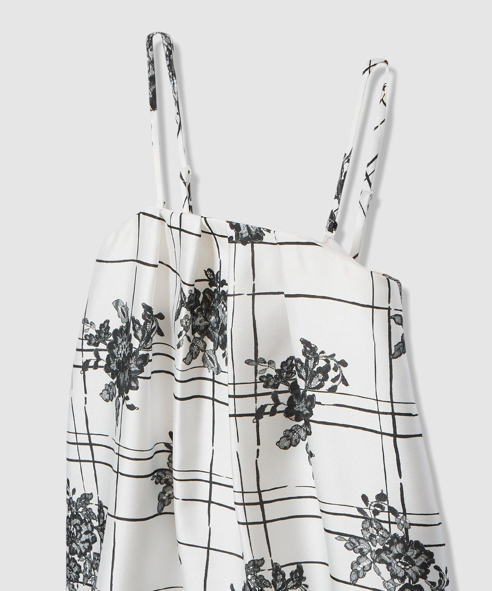 LOULOU WILLOUGHBY 【LOULOU WILLOUGHBY】SILK COフラワーチェックワンピース ホワイト系 (08)