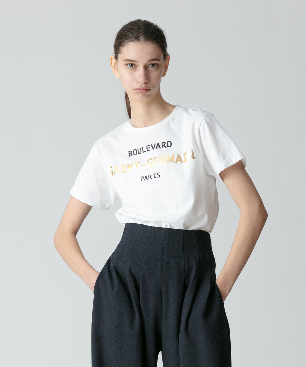 allureville✨箔ロゴTEE✨ allureville(アルアバイル)｜箔ロゴTEE/オフホワイト の通販｜ELLESHOP