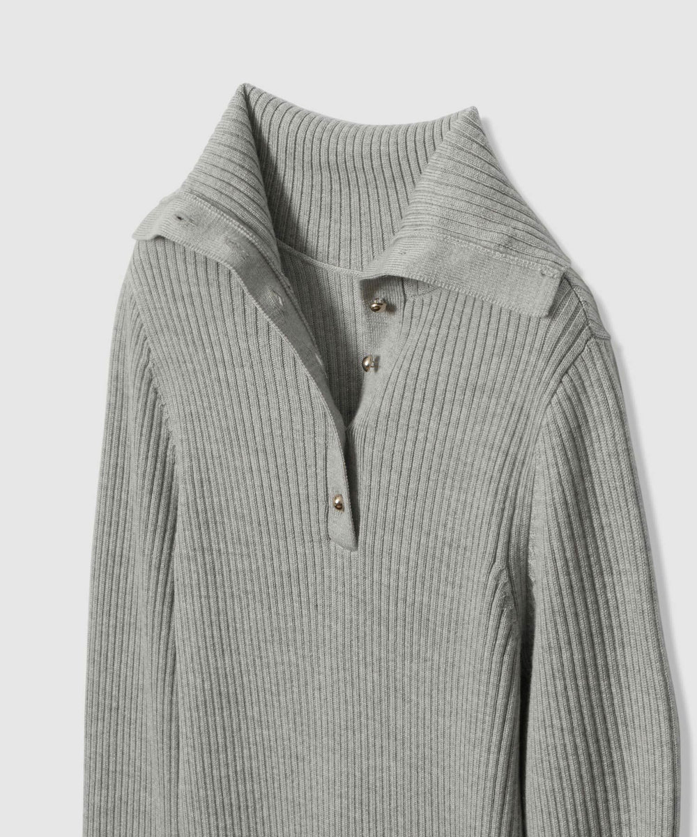 allureville 2WAYネックリブタートル ライトグレー (91)