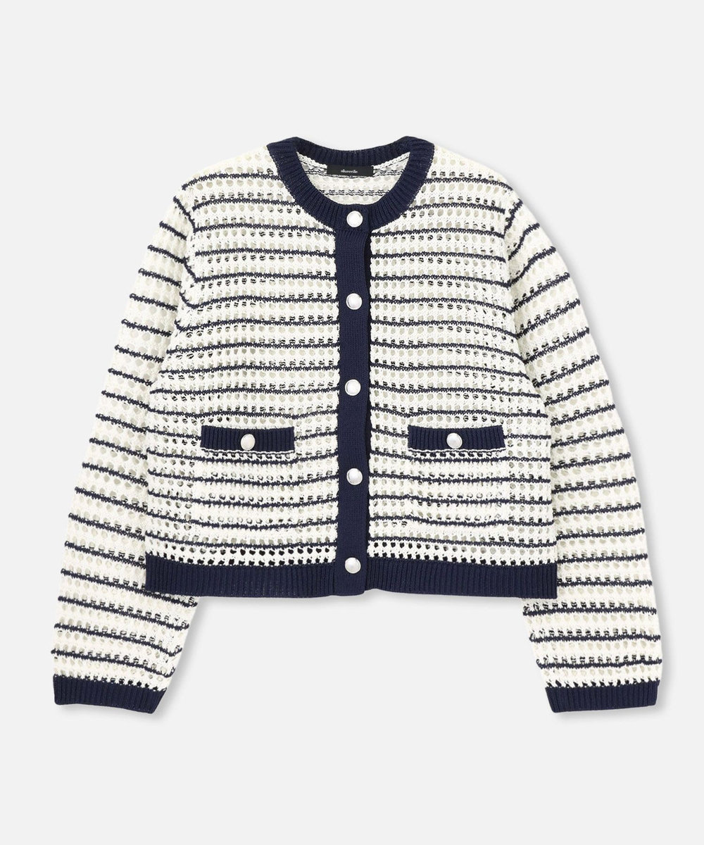 allureville フィッシュネットニットジャケット ブルー系 (68)