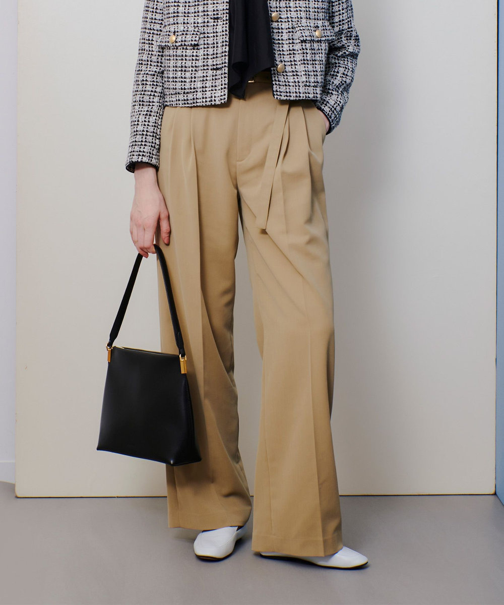 allureville CRISPYカルゼタックパンツ ベージュ (11)