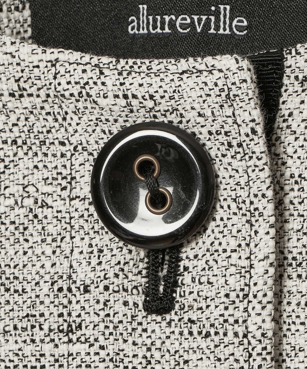 allureville ミックスツイードノーカラージャケット ブラック (95)