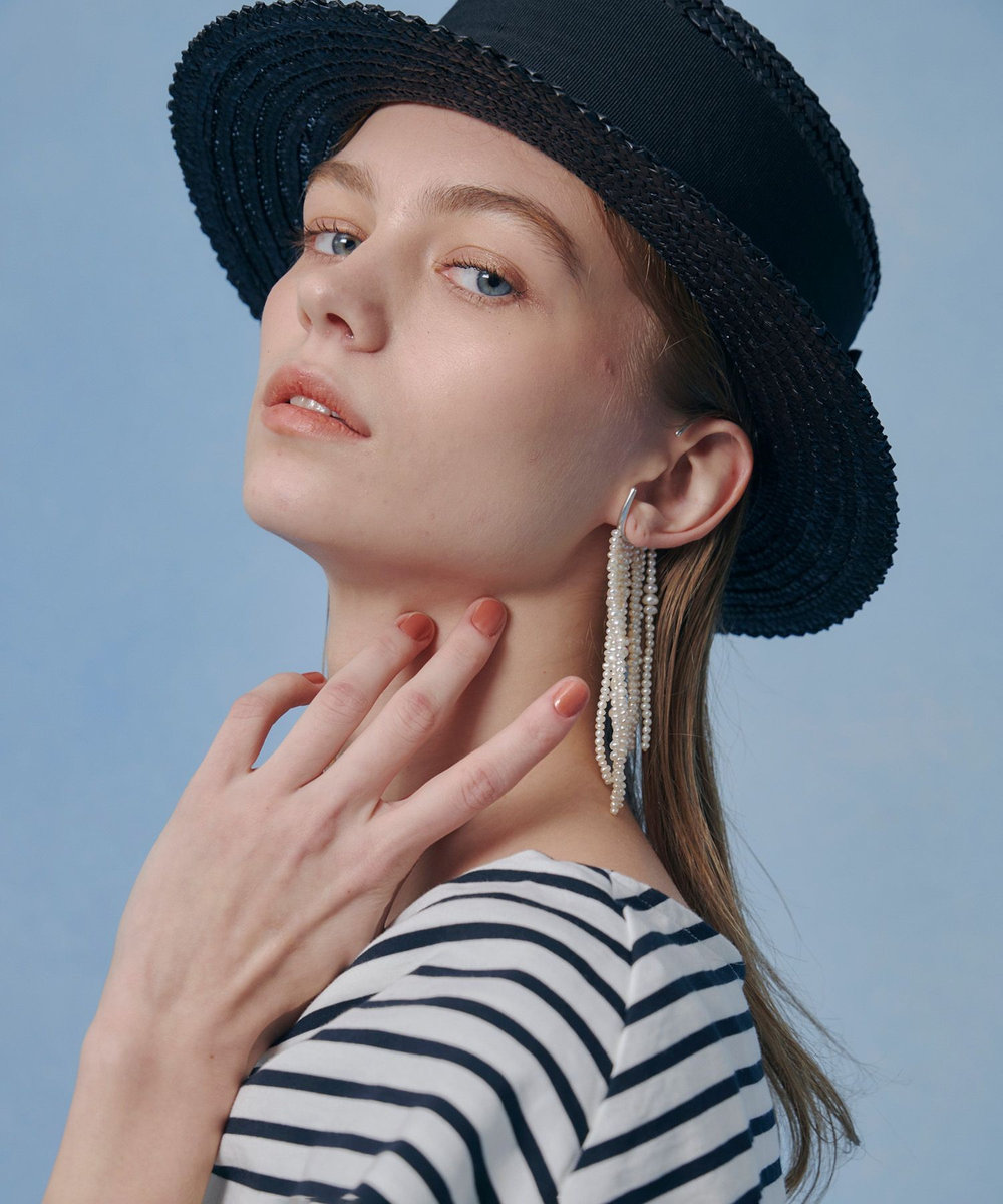 LOULOU WILLOUGHBY 【LOULOU WILLOUGHBY】ワイドリボンカンカン帽 ブラック (95)