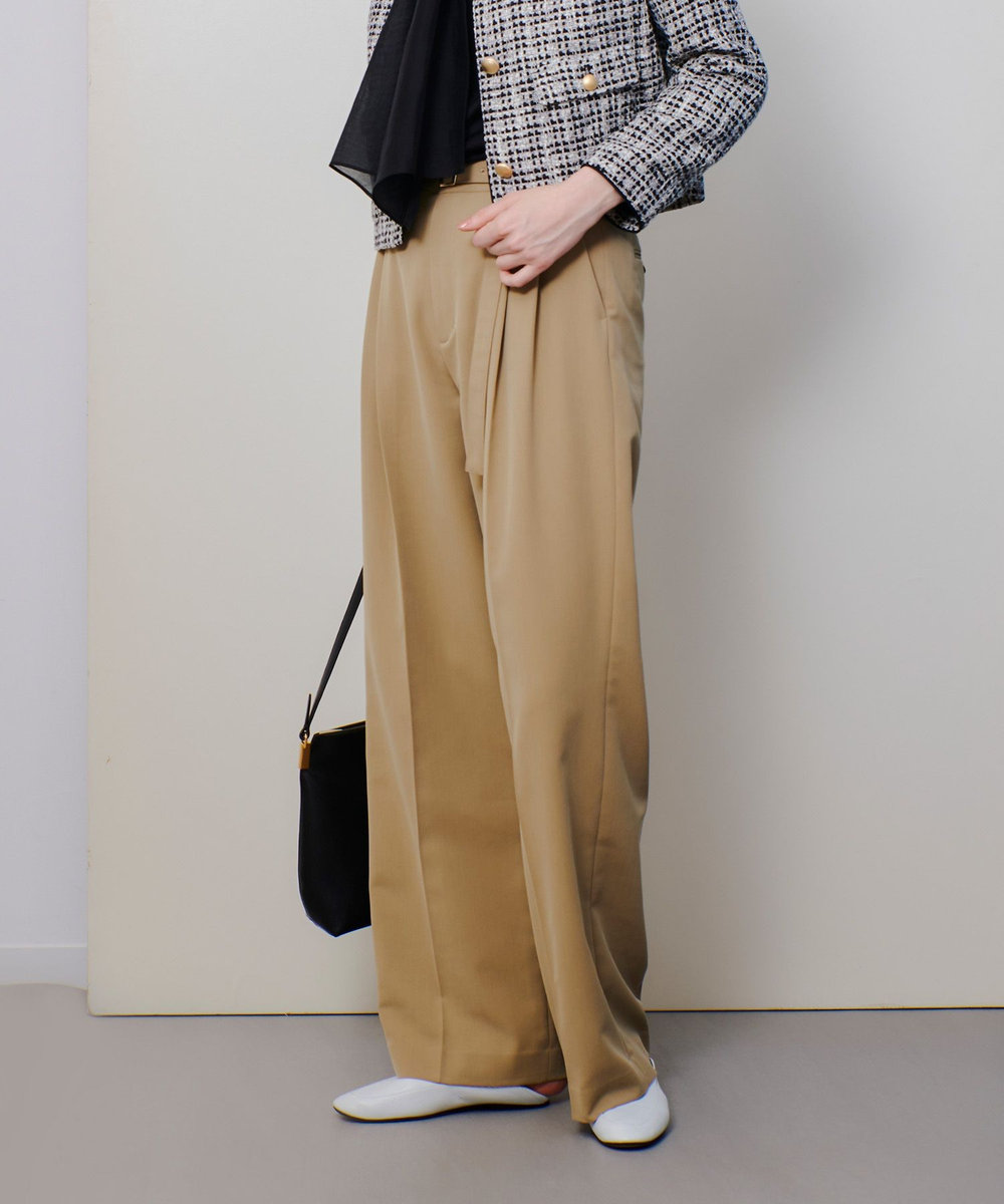 allureville CRISPYカルゼタックパンツ ベージュ (11)