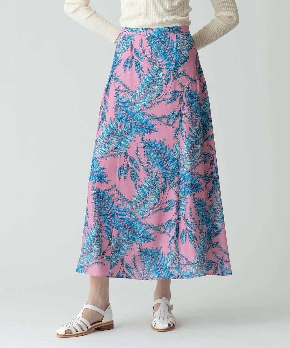 一回着用のみ✨allureville リーフプリントサイドギャザースカート リーフプリントサイドギャザースカート|allureville OFFICIAL SITE