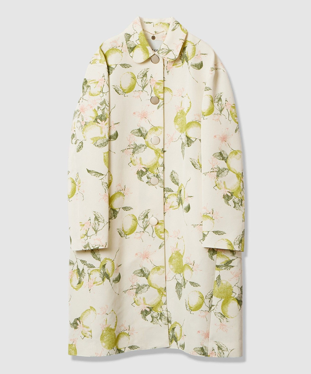 LOULOU WILLOUGHBY 【LOULOU WILLOUGHBY】RATTIレモン柄ステンカラーコート ホワイト系 (08)