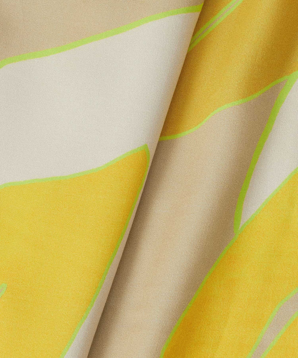 allureville FASACリーフプリントギャザーワンピース イエロー系 (26)