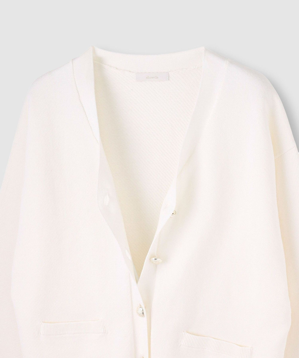 allureville コットンインレードルマンスリーブ カーデ オフホワイト (02)