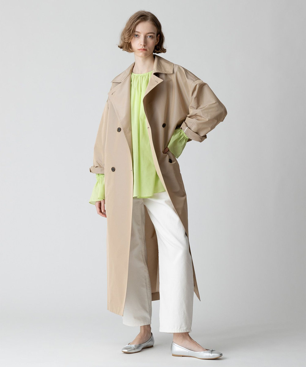 allureville シアーオーガンギャザーブラウス グリーン (71)