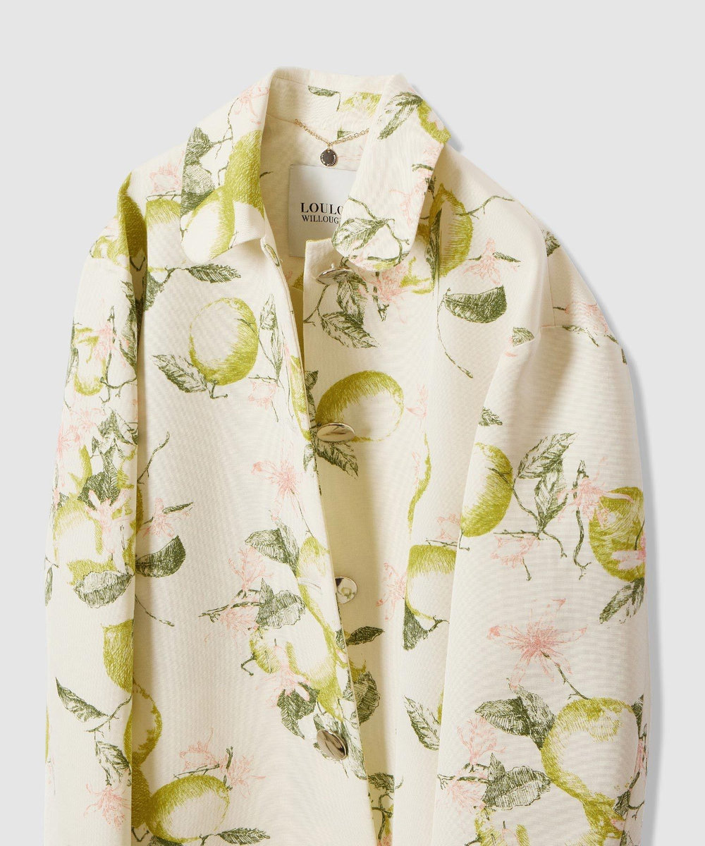 LOULOU WILLOUGHBY 【LOULOU WILLOUGHBY】RATTIレモン柄ステンカラーコート ホワイト系 (08)