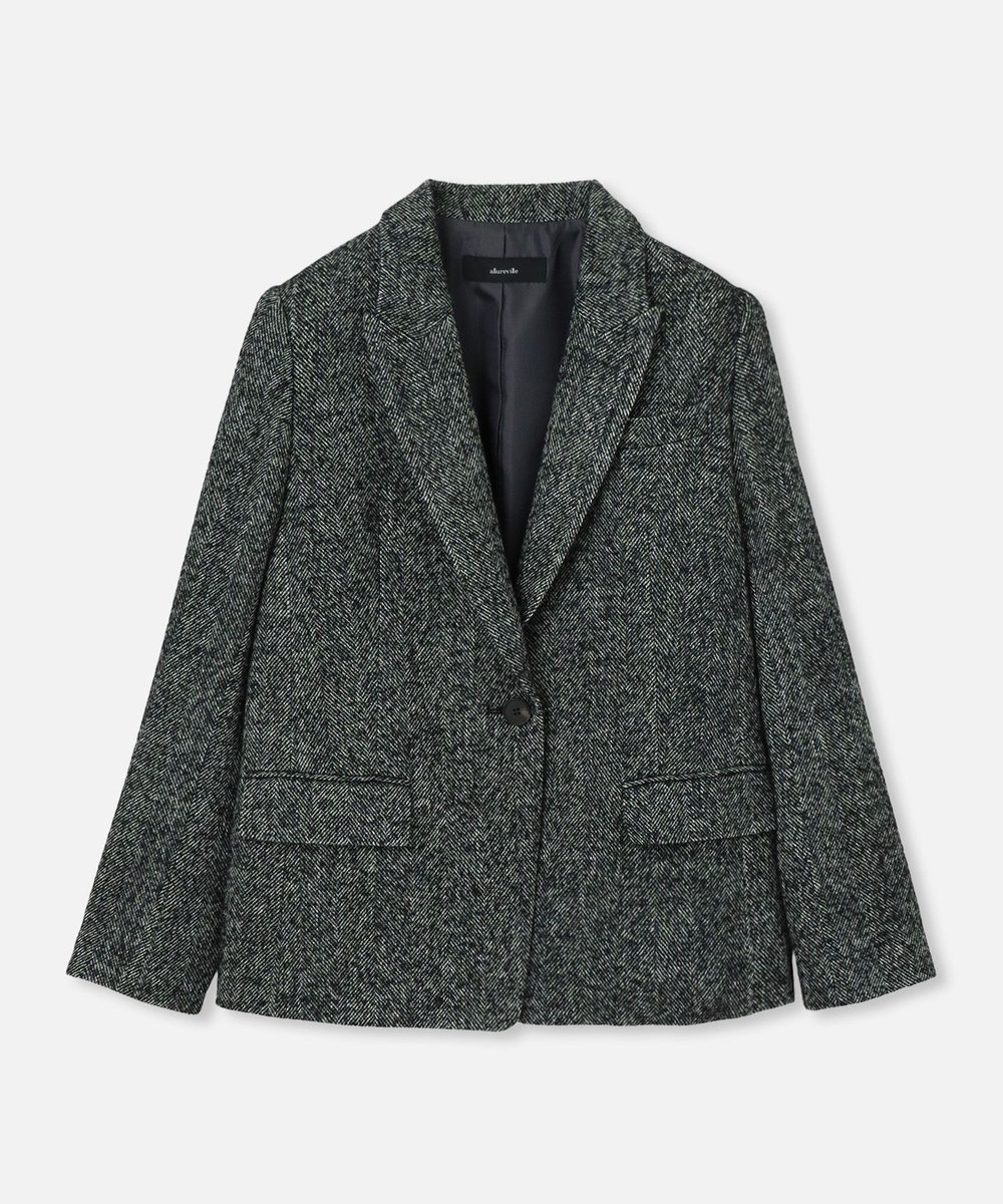新品タグ付★ YECCA VECCA ツイードテーラードジャケット ヘリンボーン 尾崎紗代子×YECCA VECCA】ツイードテーラードジャケット/YECCA VECCA